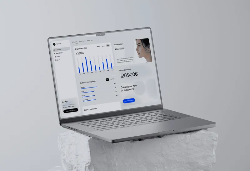 Laptop UI View – AI Stats and User Overview