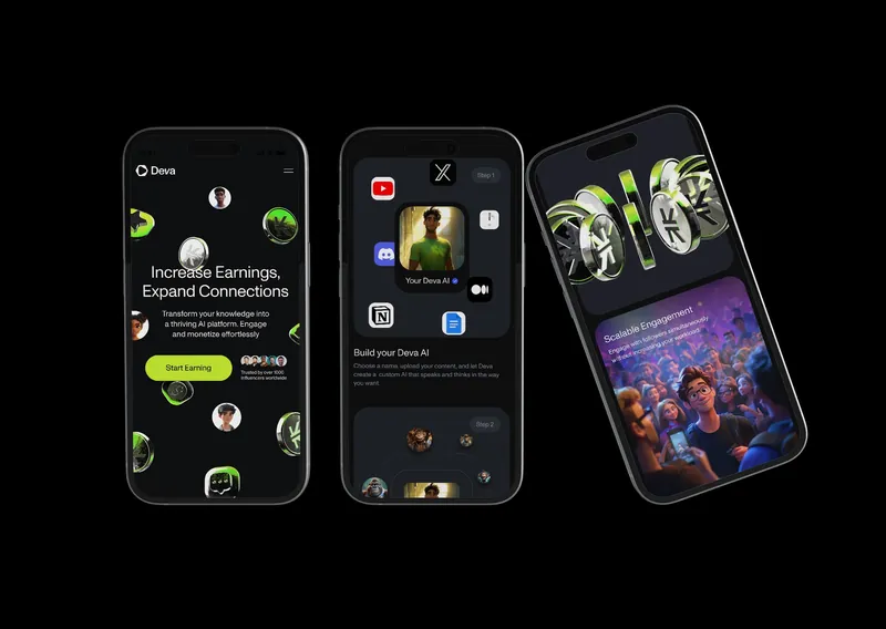Deva Landing page mobile view