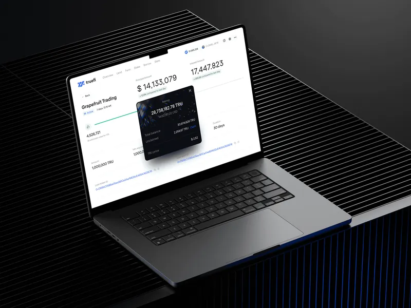 Truefi Web Platform on Laptop Mockup